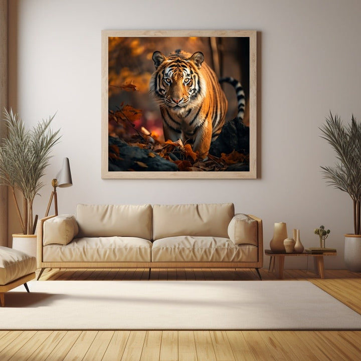 Tableau Tigre Orange, art mural décoration nature
