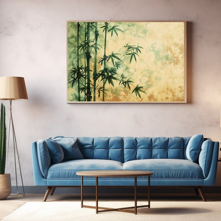 Tableau Toile Bambou, art mural décoration nature