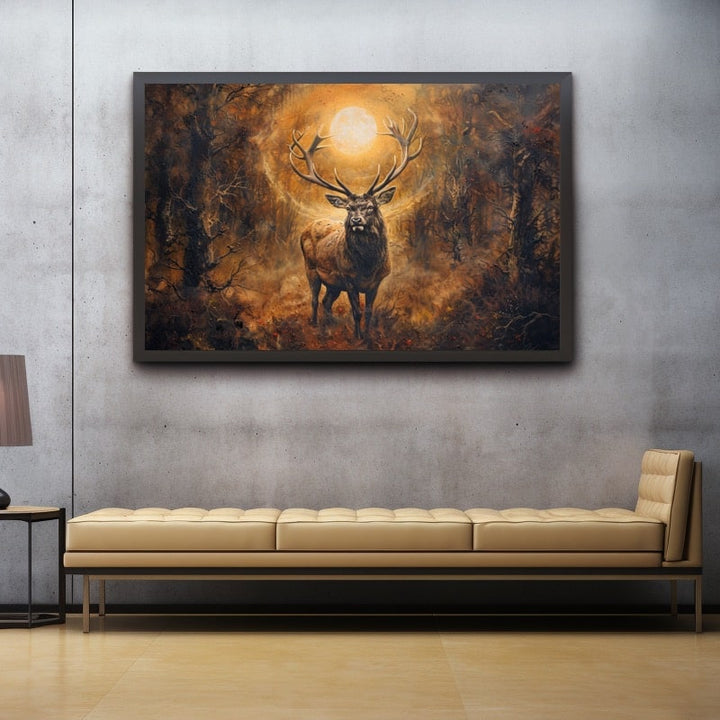 Tableau Toile Cerf, art mural décoration nature
