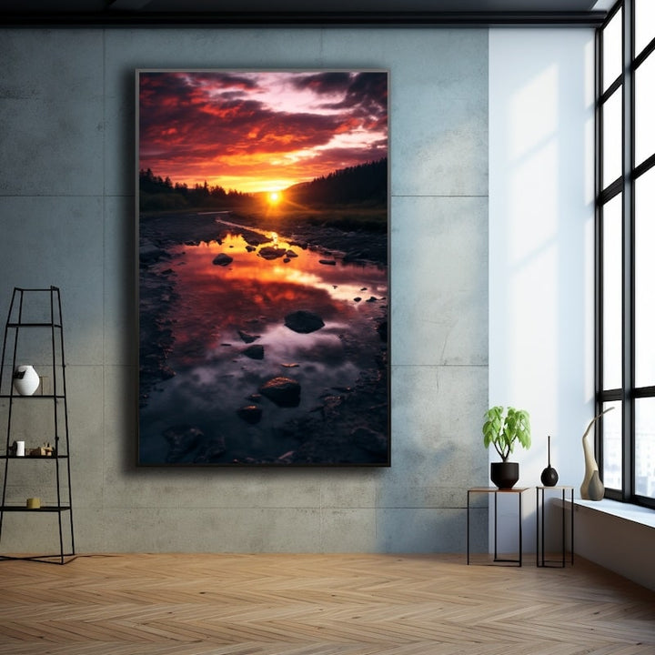 Tableau Toile Coucher de Soleil, art mural décoration nature