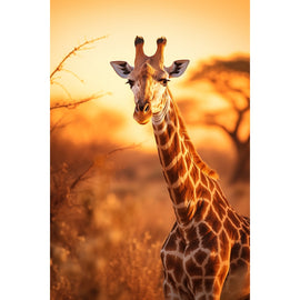 Tableau Girafe sous le Soleil Africain, art mural décoration nature