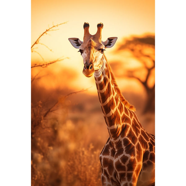 Tableau Girafe sous le Soleil Africain, art mural décoration nature