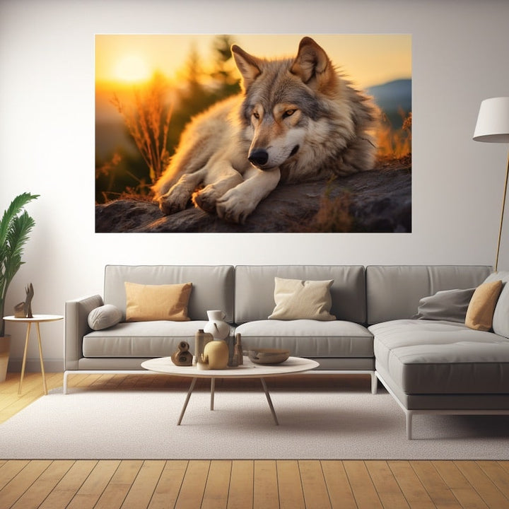 Tableau Toile Loup, art mural décoration nature