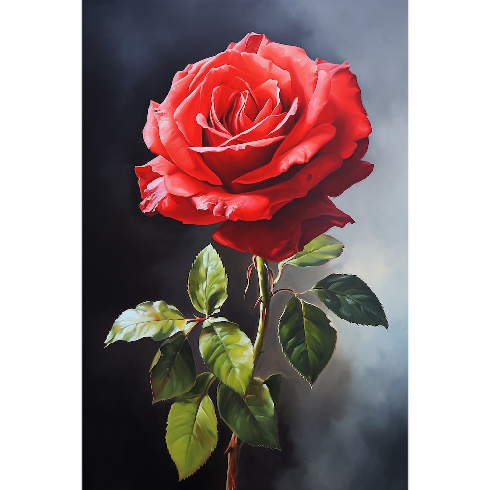 Peinture Toile Rose Rouge