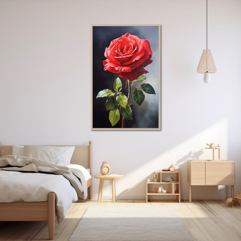 Tableau Toile Rose Rouge
