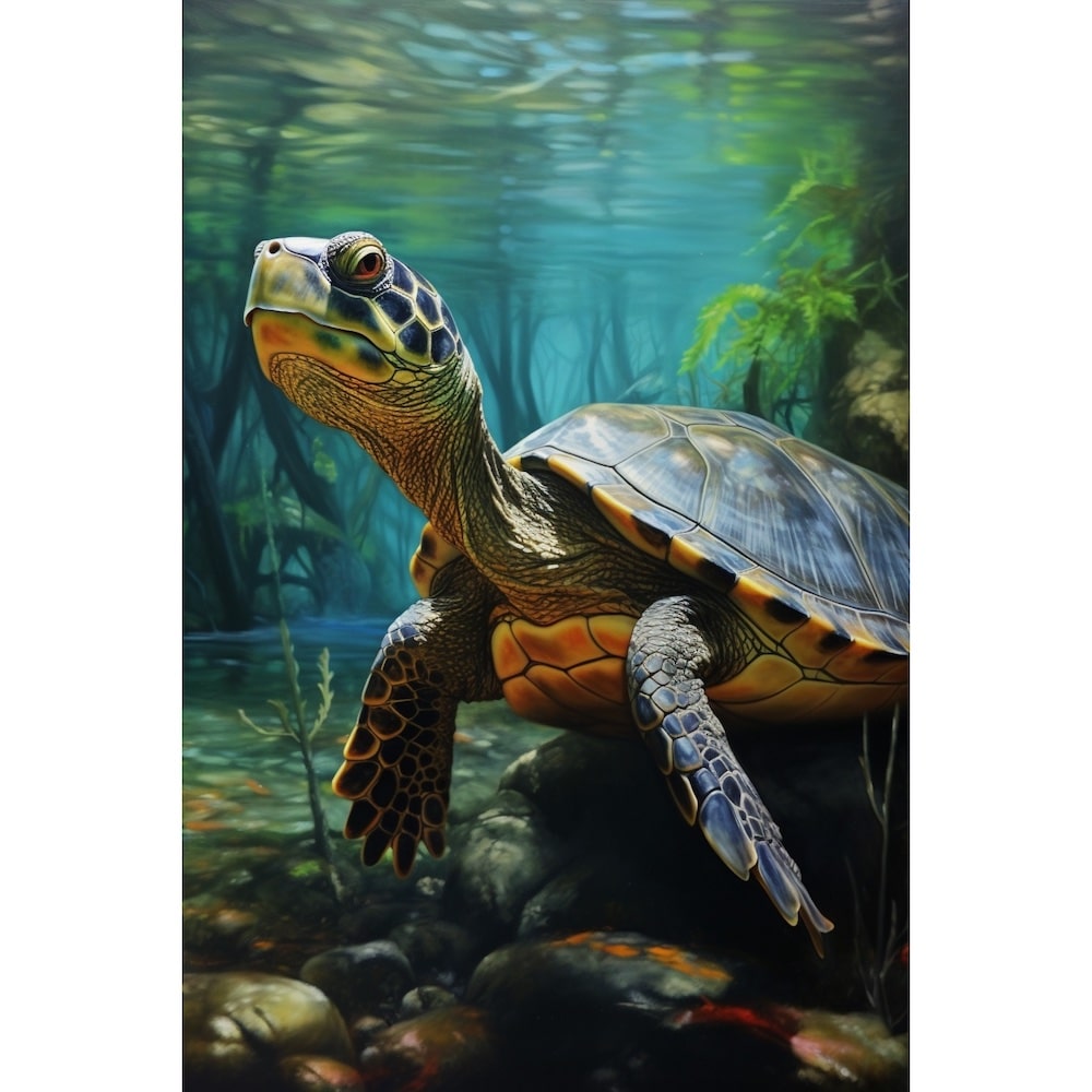 Tableau sur Toile Tortue, art mural décoration nature