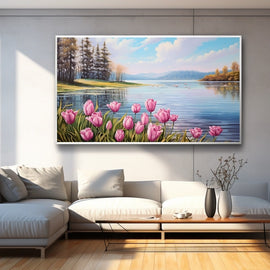 Tableau Toile Tulipe, art mural décoration nature