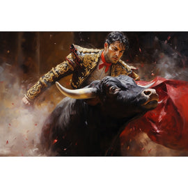 Tableau Toréador et Taureau, art mural décoration nature