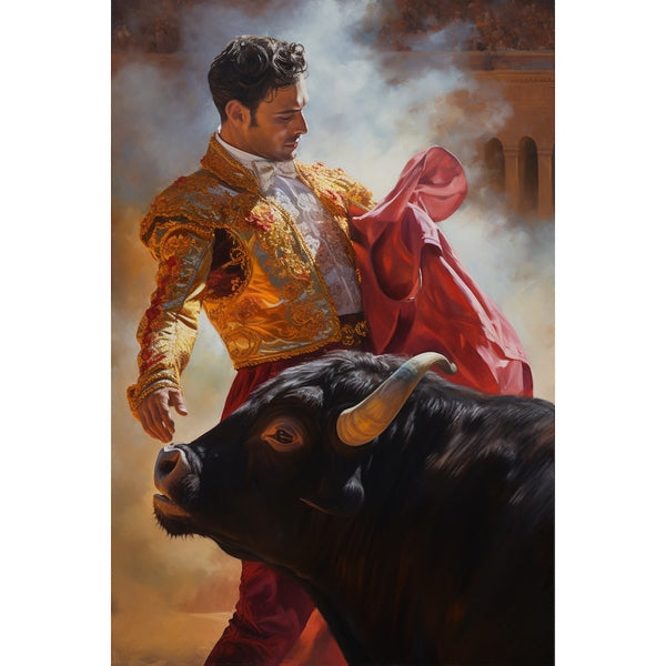 Tableau Taureau Torero, art mural décoration nature