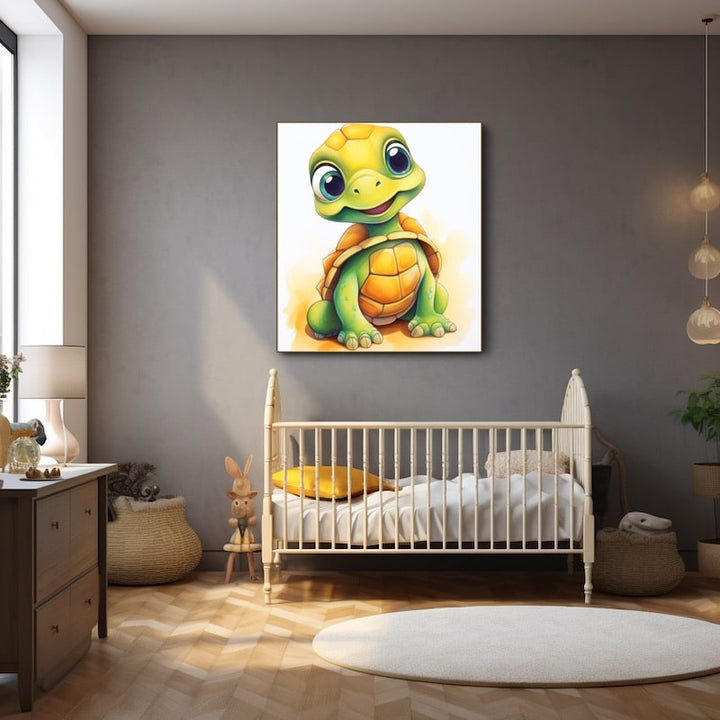 Tableau Tortue Chambre Bébé, art mural décoration nature
