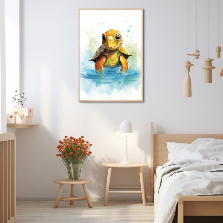 Tableau Tortue Chambre d'Enfant, art mural décoration nature