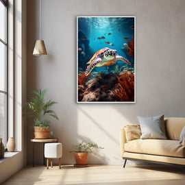 Tableau Tortue de Mer, art mural décoration nature