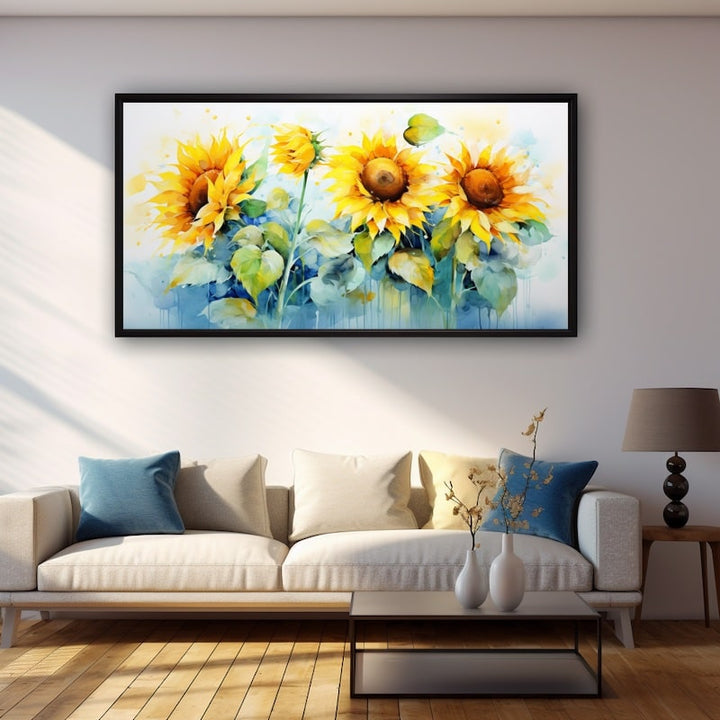 Tableau Tournesol Moderne Sur Fond Blanc