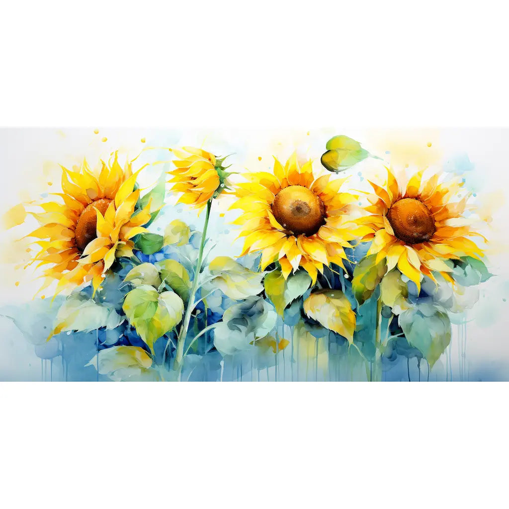 Tableau Tournesol Moderne sur Fond Blanc