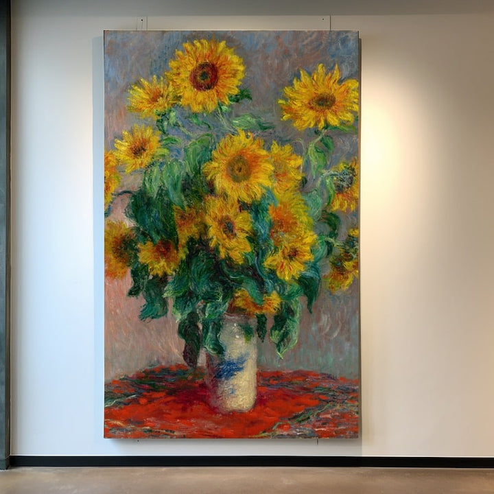 Tableau Tournesol Monet, art mural décoration nature