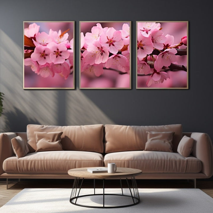 Tableau Triptyque Fleur De Cerisier