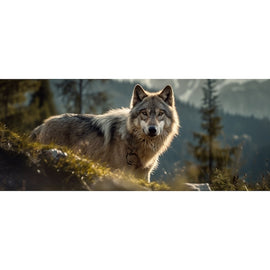 Tableau Triptyque Loup, art mural décoration nature