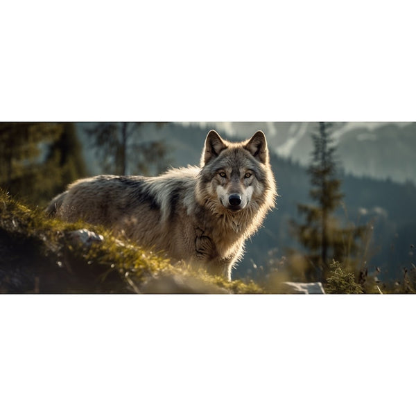 Tableau Triptyque Loup, art mural décoration nature