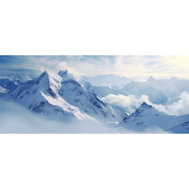 Tableau Montagne Neige Triptyque, art mural décoration nature