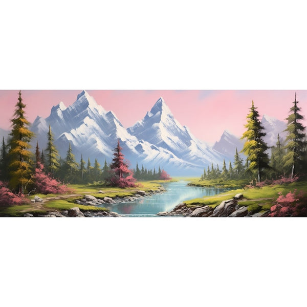 Tableau Triptyque Paysage de Montagne, art mural décoration nature