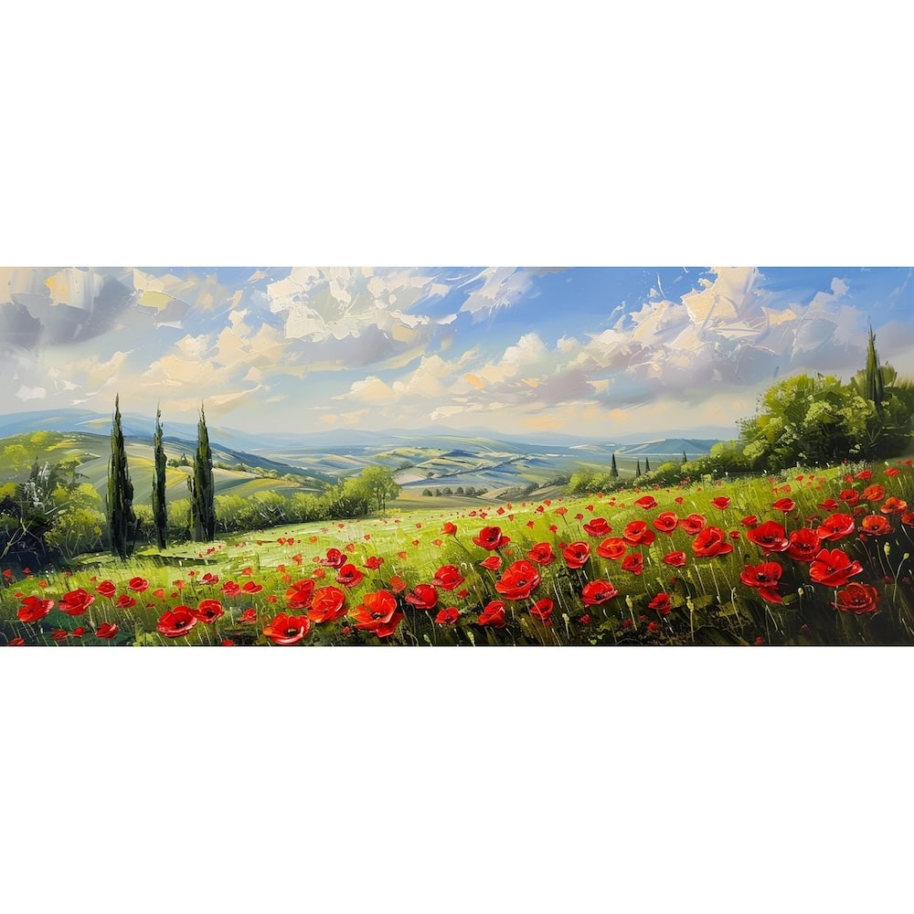 Tableau Triptyque Coquelicot Rouge | Peinture Nature