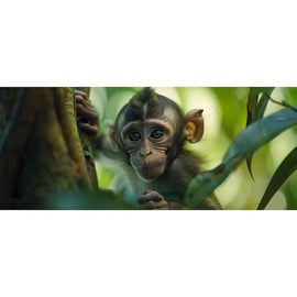 Tableau Triptyque Singe, art mural décoration nature
