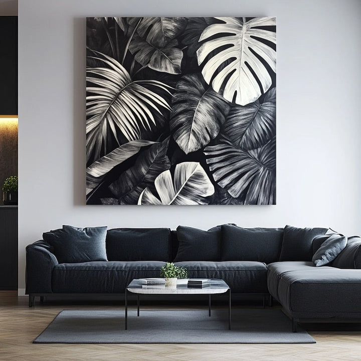 Tableau Tropical Noir et Blanc