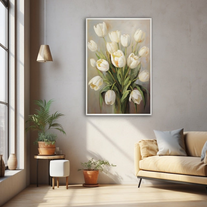 Tableau Tulipes Blanches