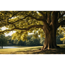 Tableau d'Arbre Chêne Majestueux au Bord de l'Eau, art mural décoration nature