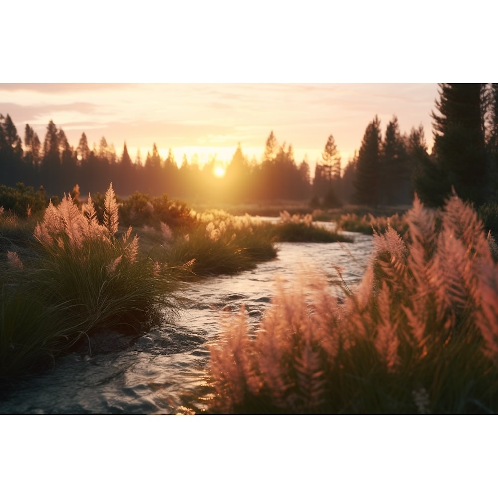 Tableau d'un Coucher de Soleil, art mural décoration nature