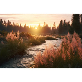 Tableau d'un Coucher de Soleil, art mural décoration nature
