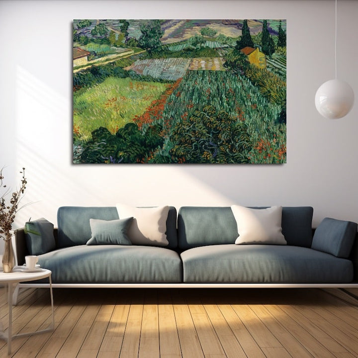 Tableau Van Gogh Champ aux Coquelicots, art mural décoration nature