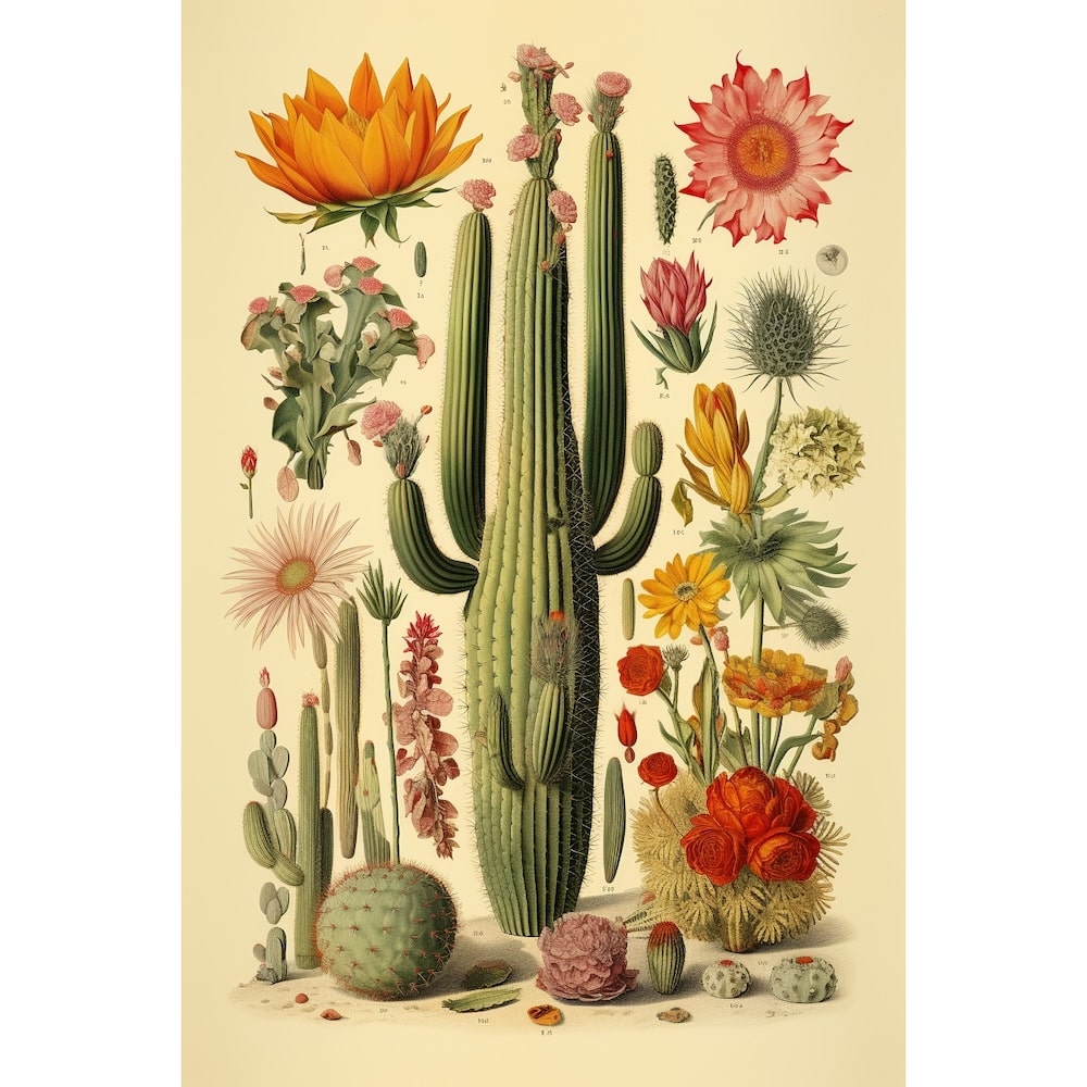 Tableau Variété Cactus, art mural décoration nature