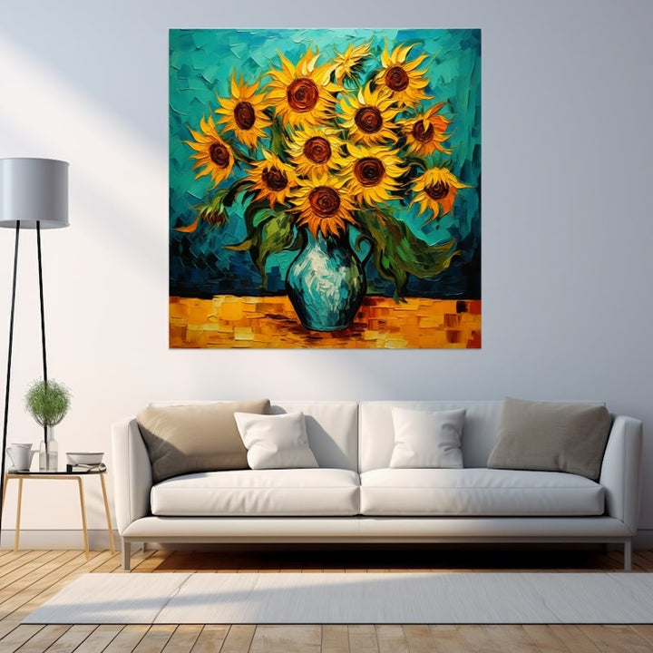 Tableau Vase De Tournesol
