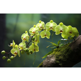 Tableau Zen Vert Orchidée, art mural décoration nature