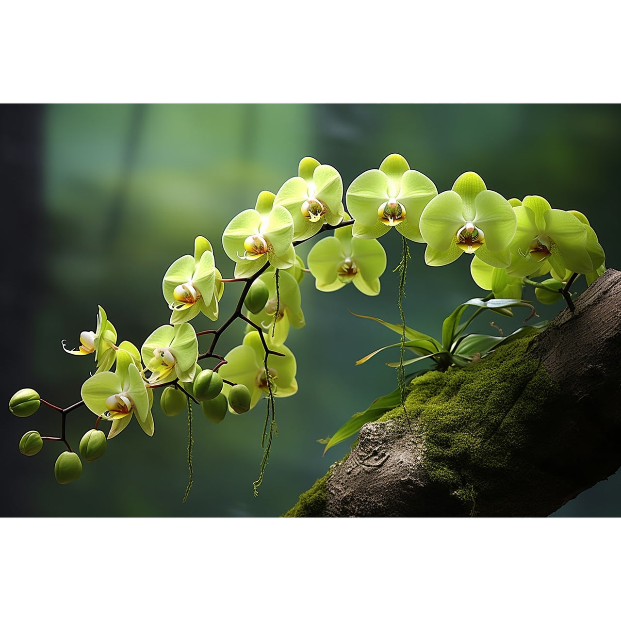 Tableau Vert Orchidée Zen