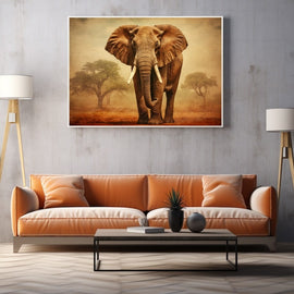 Tableau Vintage Éléphant