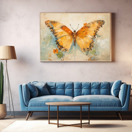 Tableau Vintage Papillon, art mural décoration nature