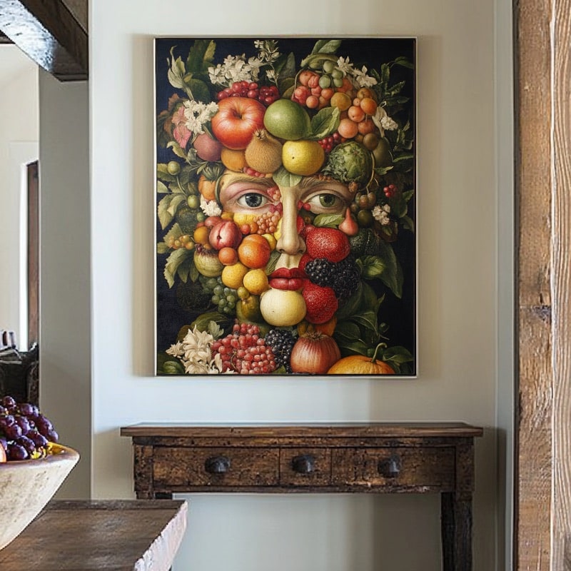 Tableau Visage avec Fruits