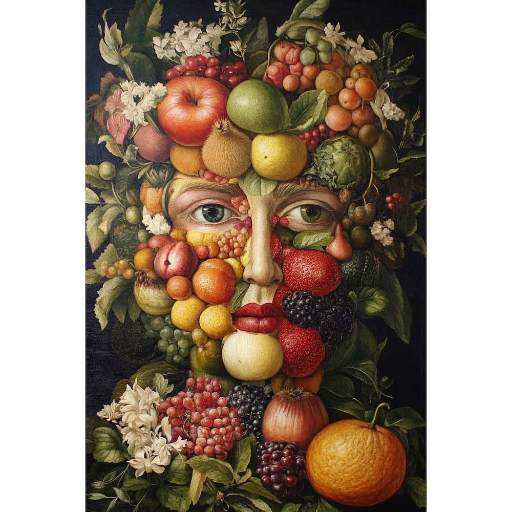 Tableau de Visage avec Fruits