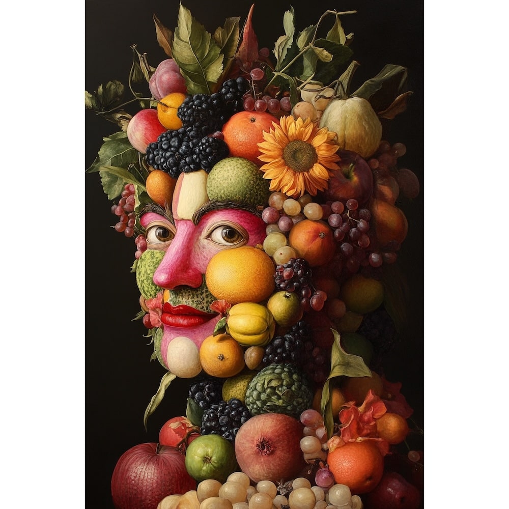 Tableau de Visage avec des Fruits