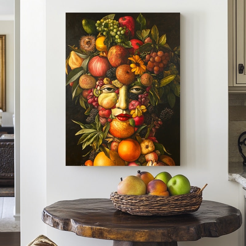 Tableau Visage en Fruit