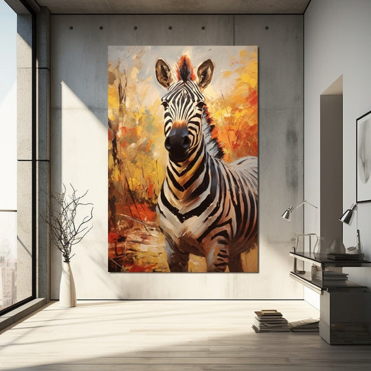 Tableau Toile Zèbre 160 Cm - Prêt à Accrocher, Impression Numérique