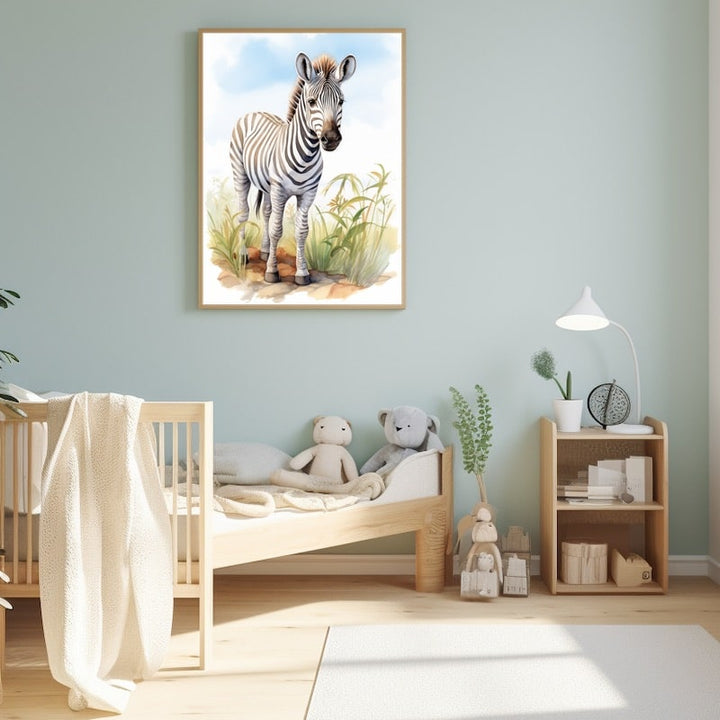 Tableau Zèbre Chambre Enfant, art mural décoration nature