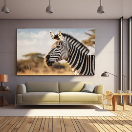 Tableau Zèbre de Profil, art mural décoration nature