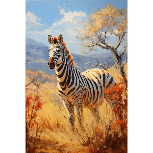 Tableau Peinture Zèbre, art mural décoration nature