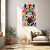 Tableau Zèbre Tête Colorée