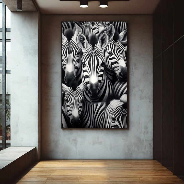 Tableau Zèbres Mêlés, art mural décoration nature