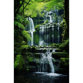 Tableau Cascade Zen, art mural décoration nature