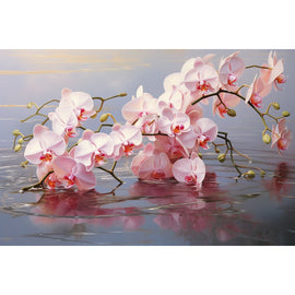 Tableau Design Zen Orchidée Rose, art mural décoration nature